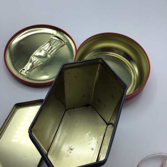 Vintage 90s Coca-Cola coke tin can container collectibles - Picture 7 of 7